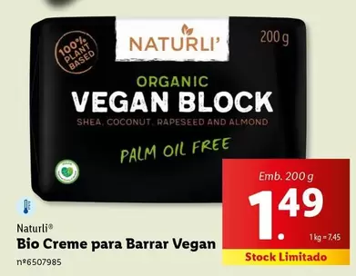 Oferta de Bio Creme Para Barrar Vegan por 1,49€ em Lidl