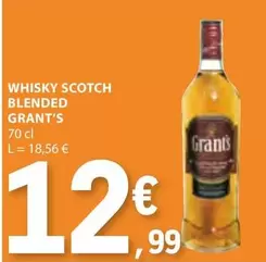 Oferta de Grant's - Whisky Scotch Blended por 12,99€ em E.Leclerc