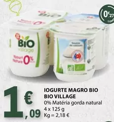 Oferta de Bio - Iogurte Magro Bio Bio por 1,09€ em E.Leclerc