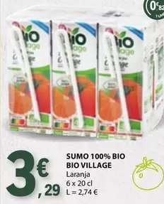 Oferta de Bio - Sumo 100% Bio por 3,29€ em E.Leclerc