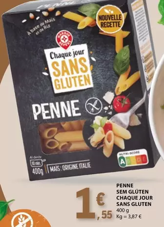 Oferta de A+ - Penne Sem Gluten Chaque Jour Sans Gluten por 1,55€ em E.Leclerc