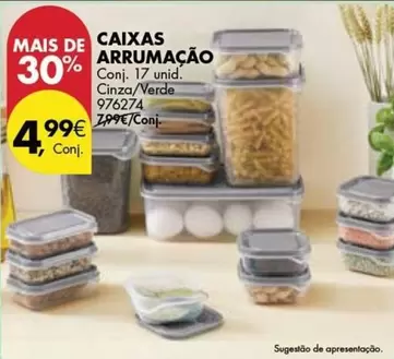 Oferta de Caixas Arrumacao por 4,99€ em Pingo Doce