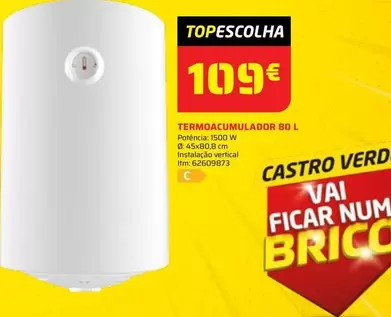 Oferta de Termoacuumlador 80 L por 109€ em Bricomarché