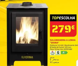 Oferta de Salamandra A Lenha por 279€ em Bricomarché