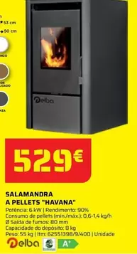 Oferta de A+ - Salamandra A Pellets Havana por 529€ em Bricomarché