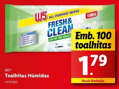 Oferta de W5 - Toalhitas Humidas por 1,79€ em Lidl