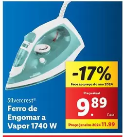 Oferta de Silvercrest - Ferro De Engomar A Vapor 1740 W por 9,89€ em Lidl