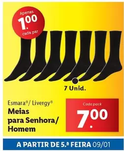 Oferta de A+ - Meias Para Senhora/Homem por 7€ em Lidl