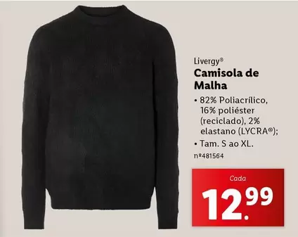 Oferta de Camisola De Malha por 12,99€ em Lidl