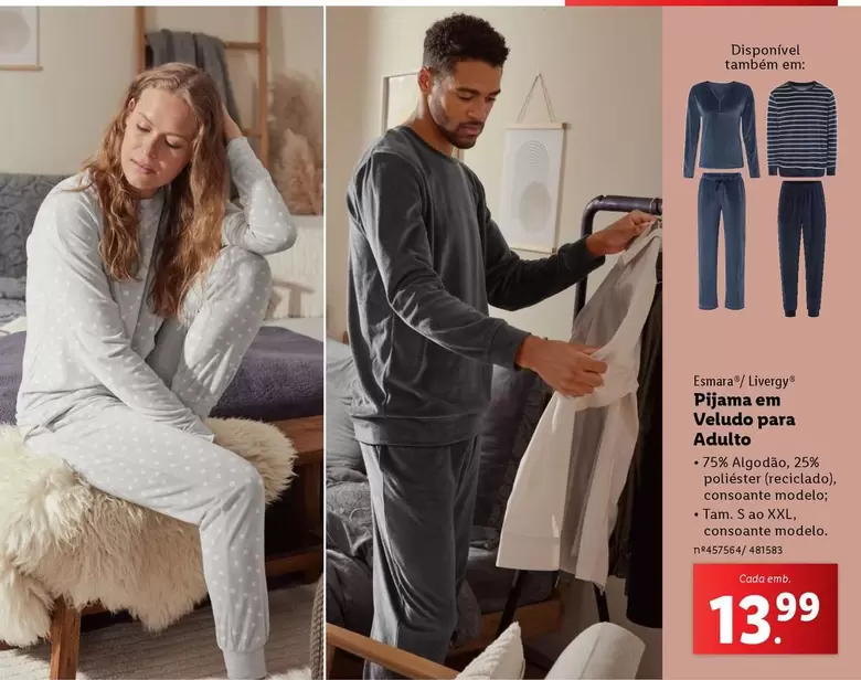 Oferta de Pijama Em O Valdo Para por 13,99€ em Lidl