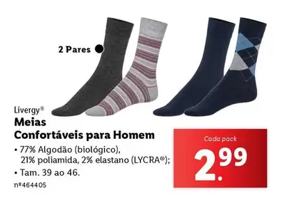 Oferta de Biológico - Meias Confortavais Para Homem por 2,99€ em Lidl