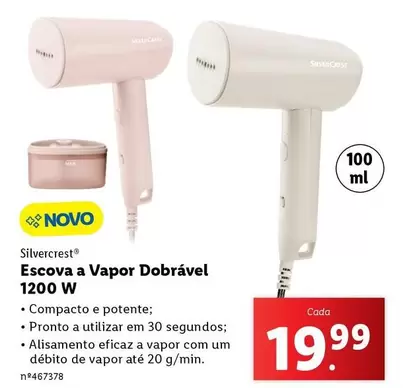 Oferta de A+ - Escova A Vapor Dobrável 1200 W por 19,99€ em Lidl