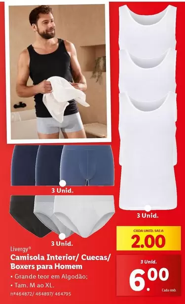 Oferta de A+ - Camisola Interior/Cuecas/Boxers Para Homem por 6€ em Lidl