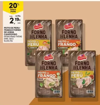 Oferta de Campofrio - Peito De Peru/ Frango/Forno Delenha por 2,19€ em Continente