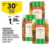 Oferta de Milaneza - Massas Tricolor por 1,26€ em Continente