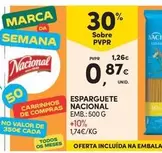 Oferta de Nacional - Esparguete por 0,87€ em Continente