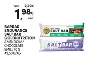 Oferta de Goldnutrition - Barras Endurance Salt Bar por 1,98€ em Continente