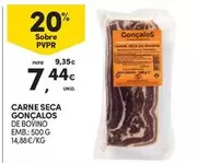 Oferta de Carne Seca Goncalos por 7,44€ em Continente