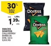 Oferta de Doritos - Snacks Chilli Pepper/ Barbecue por 1,39€ em Continente