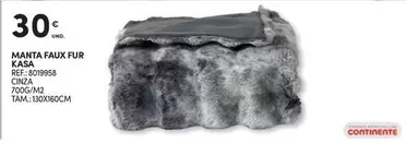 Oferta de Kasa - Manta Faux Fur por 30€ em Continente