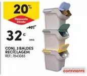 Oferta de Conj. 3 Baldes Reciclagem por 32€ em Continente