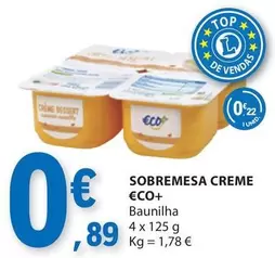 Oferta de €CO+ - Sobremesa Creme por 0,89€ em E.Leclerc