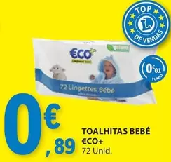 Oferta de Eco+ - Toalhitas Bebe por 0,89€ em E.Leclerc