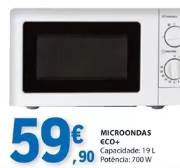 Oferta de €CO+ - Microondas Eco+ por 59,9€ em E.Leclerc