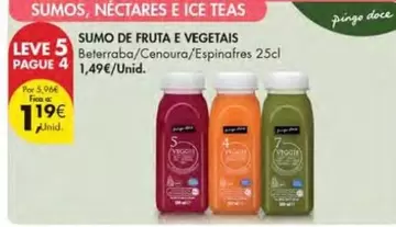 Oferta de A+ - Sumos, Nectares E Ice Tea por 1,19€ em Pingo Doce