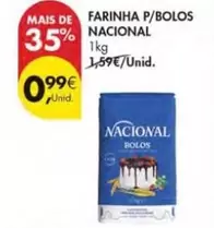 Oferta de Nacional - Farinha P/bolos por 0,99€ em Pingo Doce