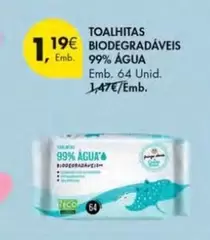 Oferta de Toalhitas Biodegradaveis 99% por 1,19€ em Pingo Doce