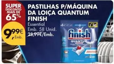 Oferta de Finish - Pastilhas P/Maquina Da Loica Quantum por 9,99€ em Pingo Doce