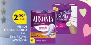 Oferta de Ausonia - Pensos P/incontinencia por 2,99€ em Pingo Doce