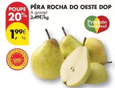 Oferta de A+ - Pera Rocha Do Oeste Dop por 1,99€ em Pingo Doce