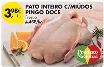 Oferta de Pingo doce - Pato Inteiro C/miudos por 3,98€ em Pingo Doce