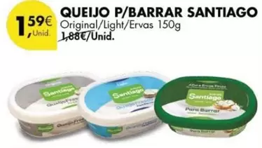 Oferta de Santiago - Queijo P/ Barrar por 1,59€ em Pingo Doce