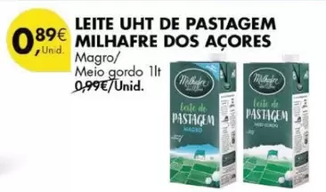 Oferta de Milhafre - Leite Uht De Pastagem por 0,89€ em Pingo Doce