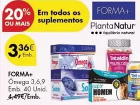 Oferta de Forma+ - Omega 3,6,9 Emb. 40 Unid. por 3,36€ em Pingo Doce