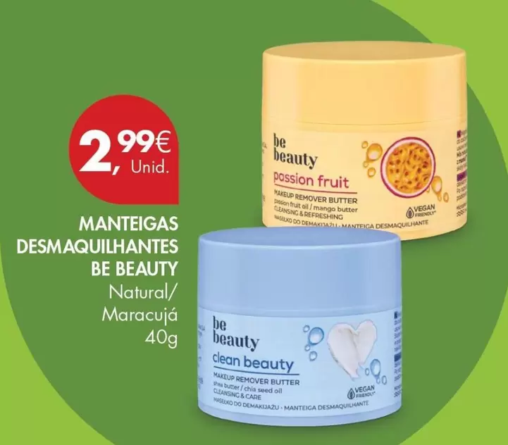 Oferta de Be beauty - Manteigas Desmaqquilhantes por 2,99€ em Pingo Doce