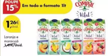 Oferta de Vital - laranja e maracujá por 1,26€ em Pingo Doce