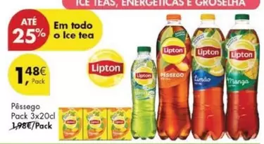 Oferta de Lipton - Pêssego Pack 3x por 1,48€ em Pingo Doce