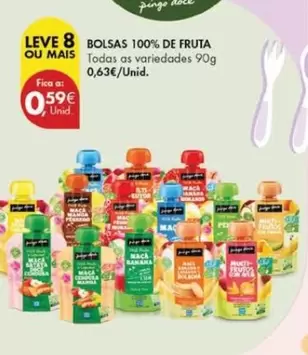 Oferta de As - Bolsas 100% De Fruta por 0,59€ em Pingo Doce