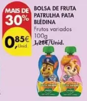 Oferta de Blédina - Bolsa De Fruta Patrulha Pata por 0,85€ em Pingo Doce