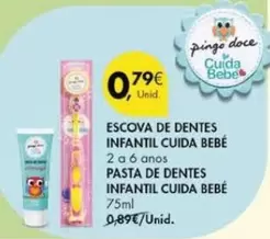 Oferta de A+ - Escova Dentes Infantil Cuida Bebe por 0,79€ em Pingo Doce