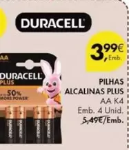 Oferta de Duracell - Pilhas Alcalinas Plus por 3,99€ em Pingo Doce