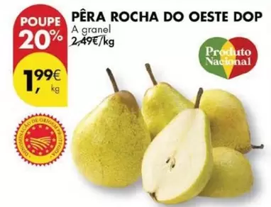 Oferta de A+ - Pera Rocha Do Oeste Dop por 1,99€ em Pingo Doce