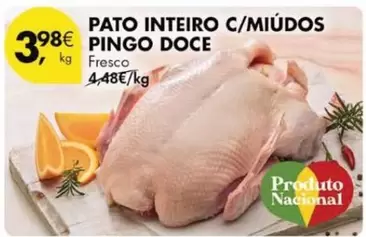 Oferta de Pingo doce - Pato Inteiro C/miudos por 3,98€ em Pingo Doce