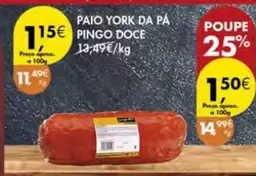 Oferta de Pingo doce - Paio York Da Pa por 1,5€ em Pingo Doce