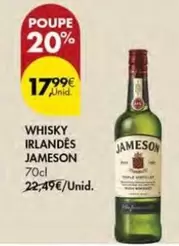 Oferta de Jameson - Whisky Irlandes por 17,99€ em Pingo Doce