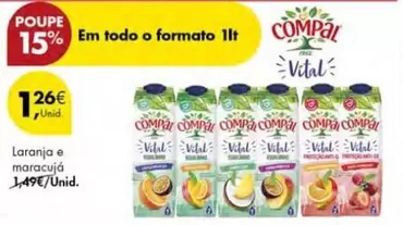 Oferta de Vital - Laranja E Maracujá por 1,26€ em Pingo Doce